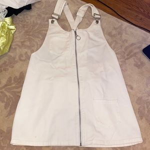 White overall dress